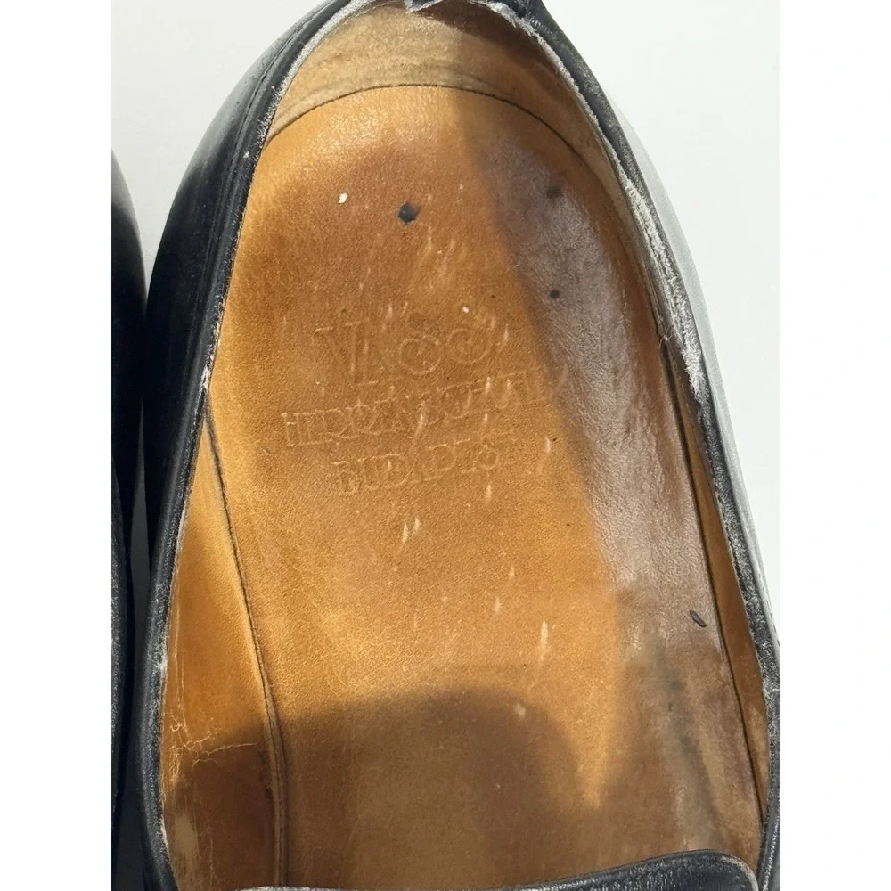 Vass Herrenschuhe Budapest Men's Size 41/US 8 Black Leather Penny Loafers